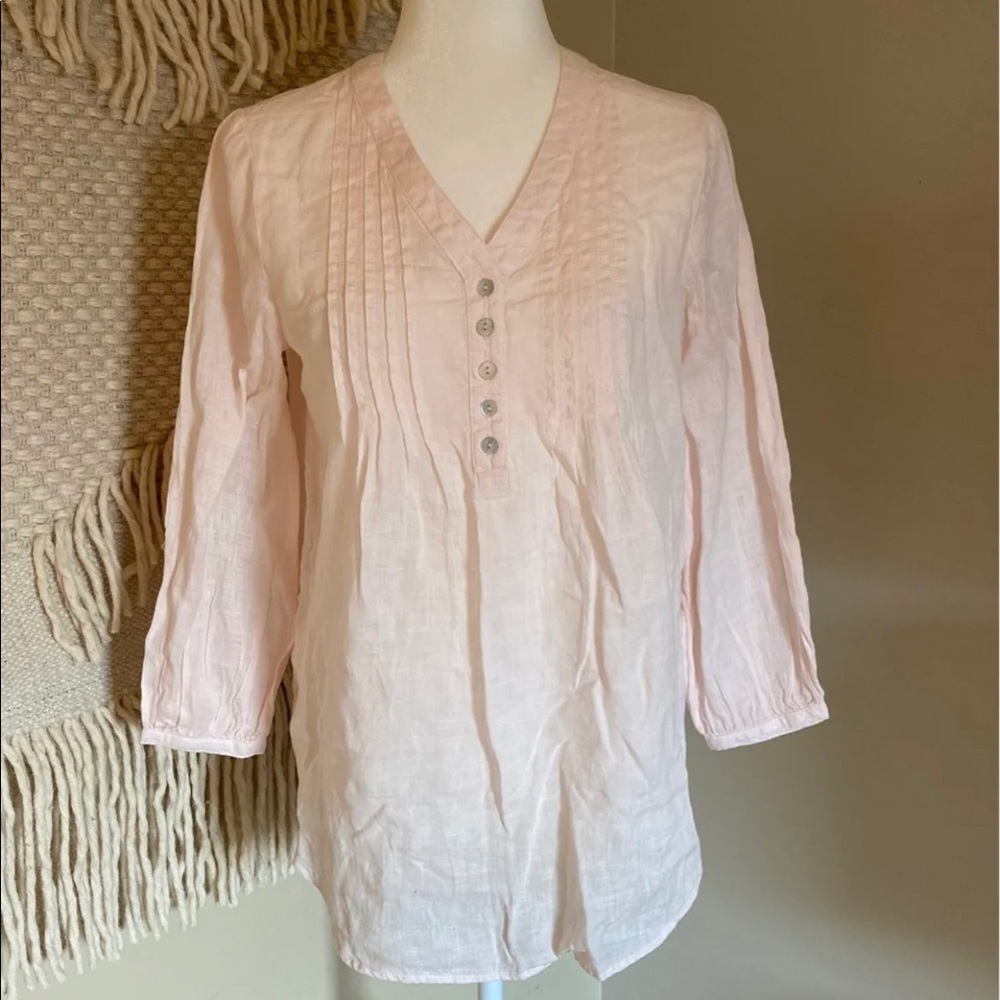 Sigrid Olsen Pink Linen Tunic XS NWT